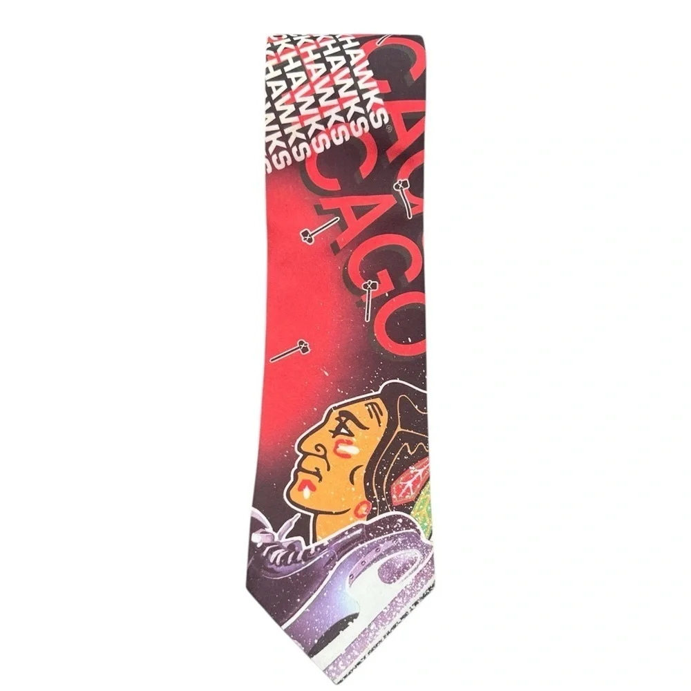 Chicago Blackhawks Ralph Marlin & Co. NHL 1994 Vintage Men’s Neck Tie Black, Red